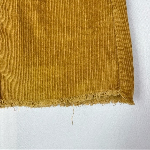 Indigo Rein Brown Corduroy Raw Hem Button Down Mini Skirt 7/27 - Picture 5 of 6